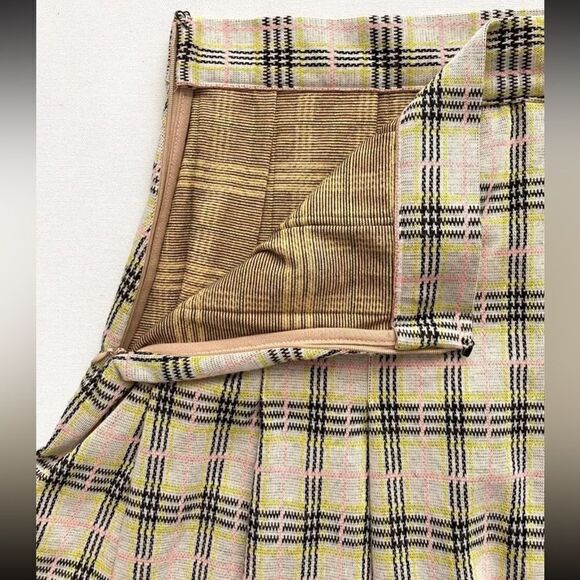 Free People Honey Pleated Skirt in Retro Sunshine Combo Size 4 - Picture 5 of 10